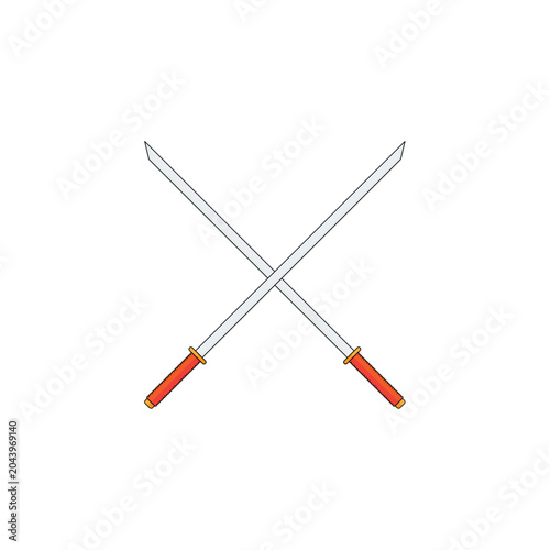 Schilderij op canvas Epic Magical Fantasy Glowing Sword Illustration