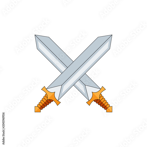 Foto Detailed Elven Nature Fantasy Sword Illustration