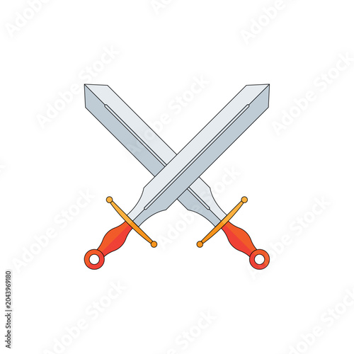 Schilderij op canvas Short Roman Gladius Spartan Sword Illustration