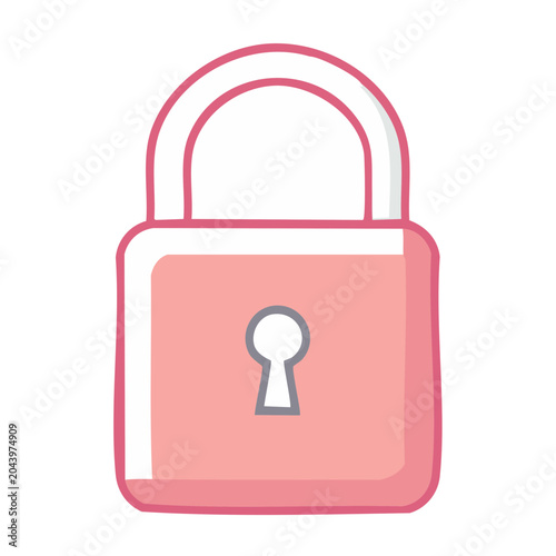 Pink padlock icon with a keyhole