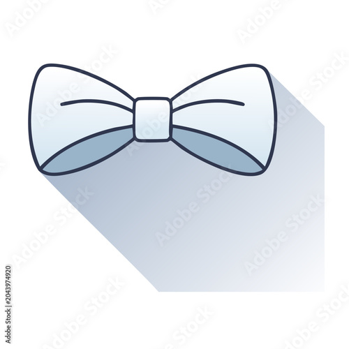 Simple Bow Tie Icon with Long Shadow