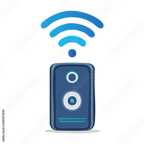 Smart device with Wi-Fi signal icon