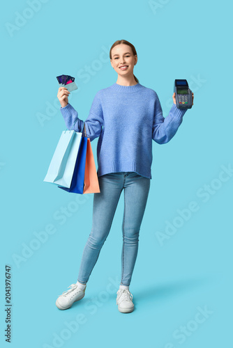 Young woman with credit car...