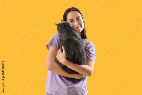 Young woman with cute Briti...