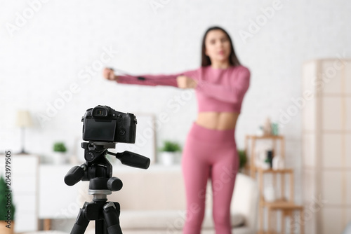 Camera of female sports blo...