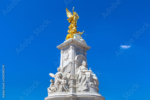 Victoria Memorial with Golden Winged Victory Statue at Buckingham Palace in London, England, UK