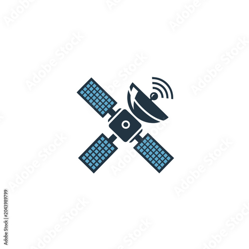 Tableau sur toile Satellite in Space Orbiting Earth.