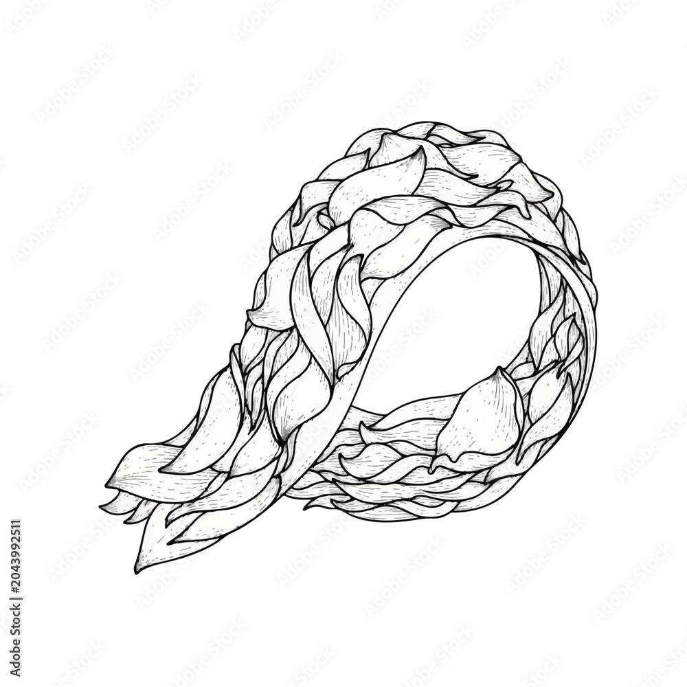 Fototapeta premium Detailed illustration of a braided hair.