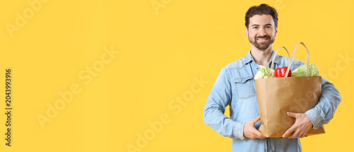 Handsome bearded man with b...