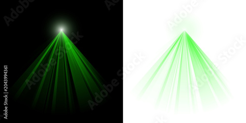 Green Abstract Light Beams and Pyramid Shapes on Black Background for Futuristic Digital Design and Technology Concepts