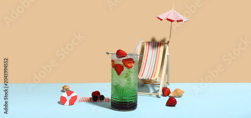 Glass of tasty cocktail wit...