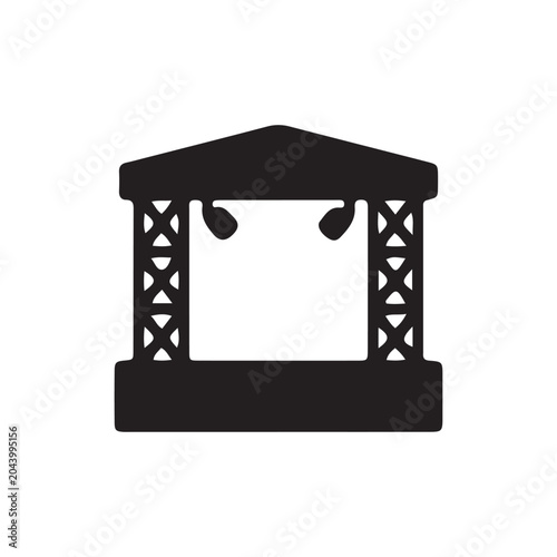 Black stage, concert pavilion, festival booth, event platform