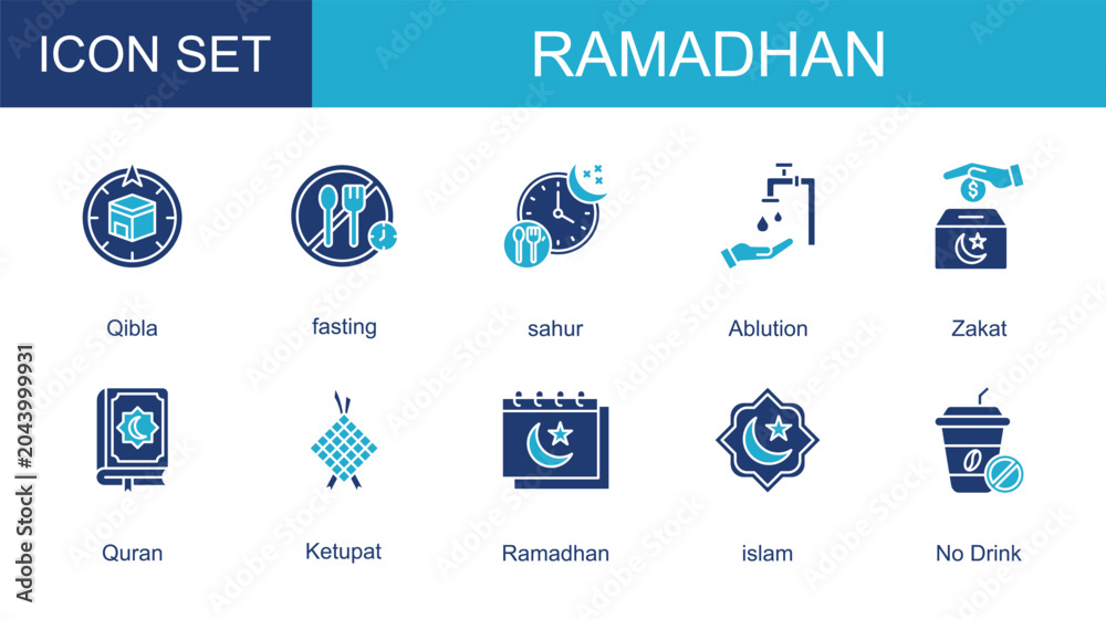 Foto ramadhan icon collection set