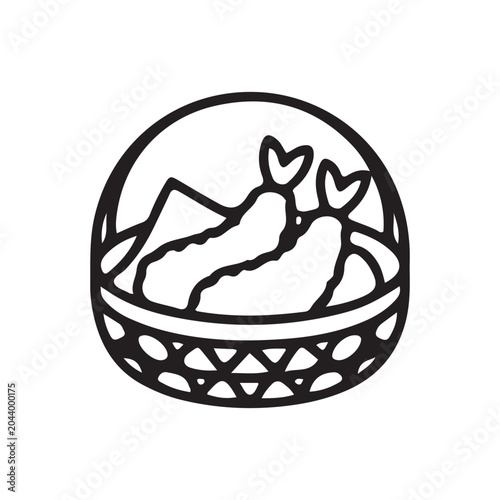 dumplings, steamed dumplings, black line art, food icons, vector