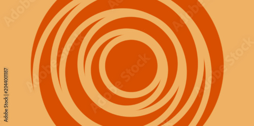 Abstract Circular Vortex Swirl Background. An abstract circular vortex swirl background showcasing elegant orange concentric spiral lines for creative modern vector illustration backdrop templates.