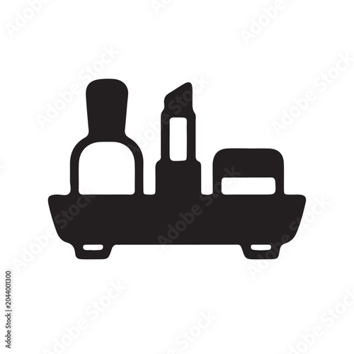 Black silhouette factory, industrial machinery, manufacturing equipment, production tools