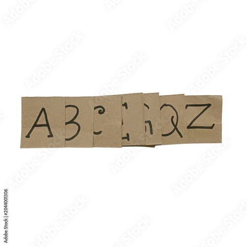 Vintage wooden letters spelling alphabet