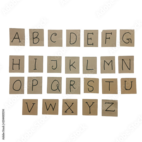 Vintage wooden letter blocks spelling alphabet