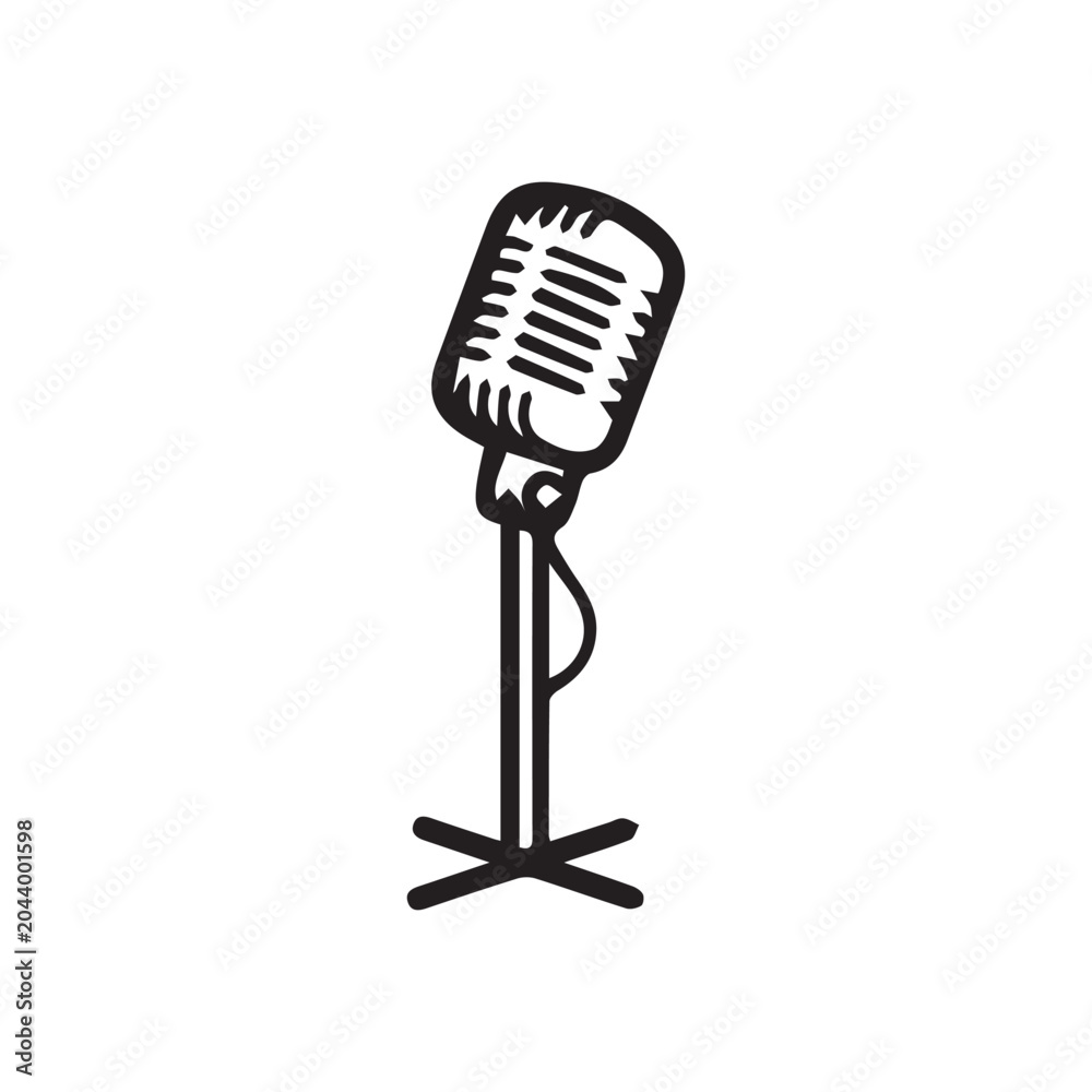 Fototapeta premium Vintage microphone on a stand