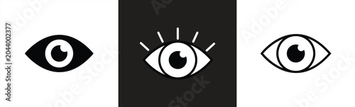 Eye icon set. Symbol of sight, eye, sight, vision icon in flat style. Vector illustration