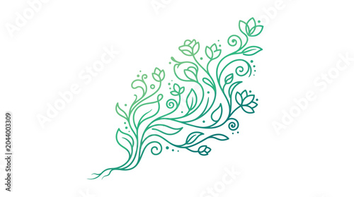Flowers decorate this elegant design.