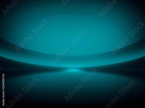 Abstract dark blue background with glowing light curves and soft shadows