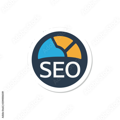 SEO optimization logo with pie chart.