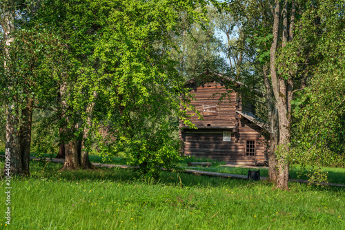 Vászonkép Log building of a drying barn from the village of Vakhonkino in Kaduy district o
