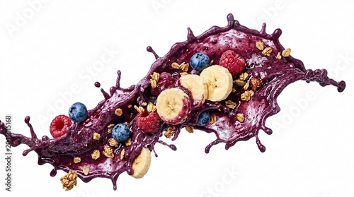 Modern editorial banner featuring artisanal healthy breakfast bowl conceptual composition for high end restaurant menus.