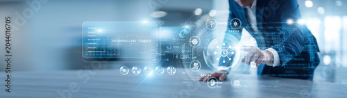 Canvastavla Trader hand touch DECENTRALIZED FINANCE protocol on blockchain network for global trading