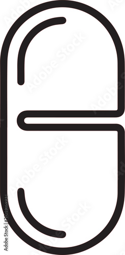 Fotografi Capsule pill icon displays a simple pharmaceutical medication symbol with a distinct dividing line