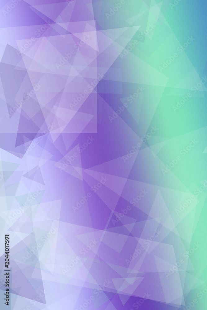 Obraz premium Pastel purple, mint, and teal polygon triangles form a lively faceted gradient, creating a contemporary abstract background for creative banners and web pages.