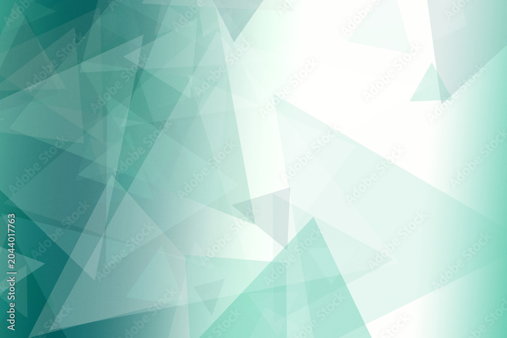 Obraz premium Teal and white abstract low-poly triangles form a refreshing modern pattern, ideal for wellness, tech, and corporate designs that need readable text space.