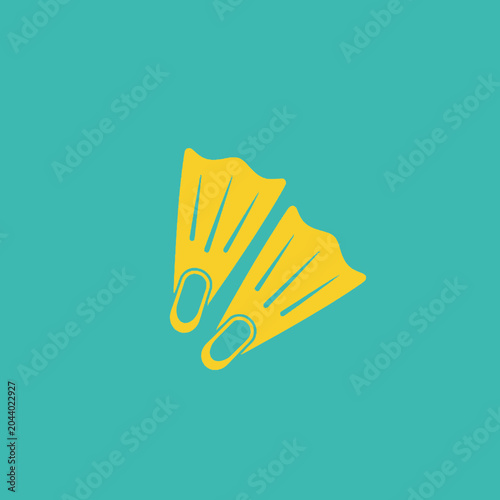 Yellow swimming flippers for diving.