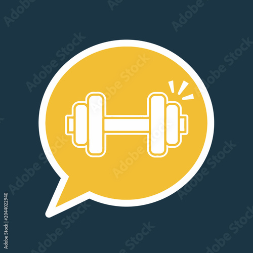 Dumbbell Icon Fitness Symbol Graphic.