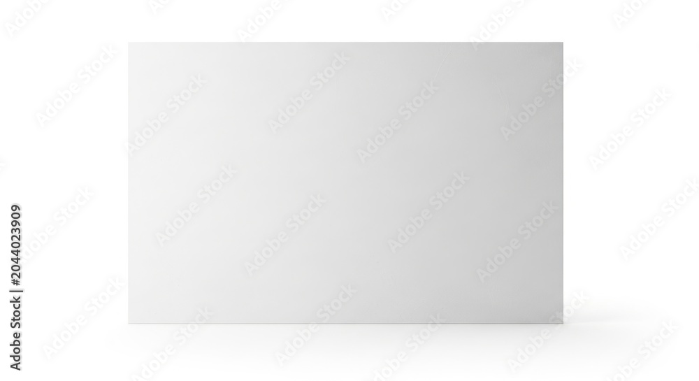 Fototapeta premium A blank white rectangle on a plain white background with subtle shadow