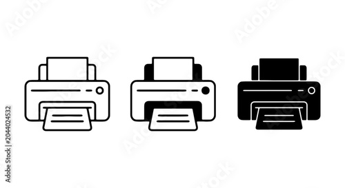 Bild auf Leinwand Printer Icons Set, Office Equipment Vector Graphics, Digital Printing Machine Il