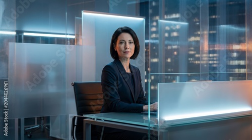 Successful Female Executive Working in Modern Office