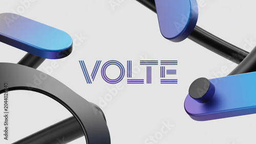 Volte with abstract futuristic geometric shapes and gradient colors