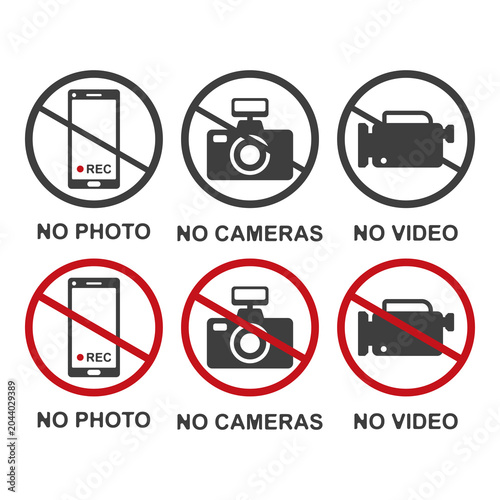 Flat symbol of no photography sign