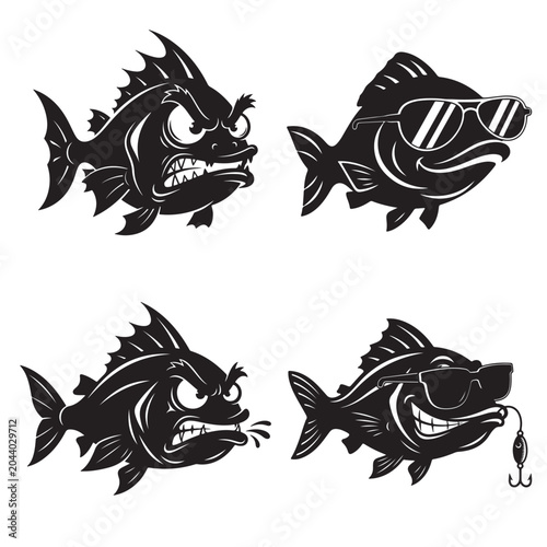 Fish Mascot Character Set