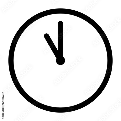11時を示す時計の線画アイコン