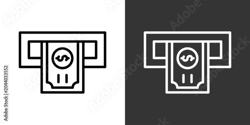 Cuadro en lienzo Withdrawal White And Black Icon Set Multiple Style Collection Pack Vector Illust