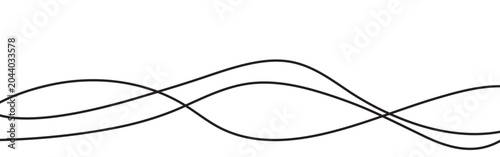 Cuadro en lienzo Abstract background with multiple continuous wavy lines minimalist overlapping s