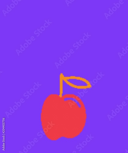 red apple with a ribbon