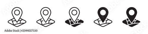 Foto Pin icon of a land area marks a point of interest on a map