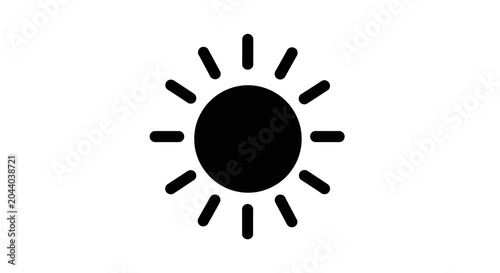 Tableau sur toile Simple Black Sun Icon Graphic.
