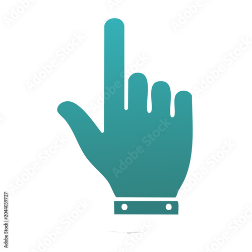 Teal hand cursor icon pointing up