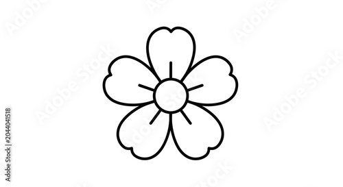 Simple line drawing of a flower.