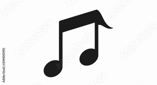 Tableau sur toile Single black eighth note symbol.